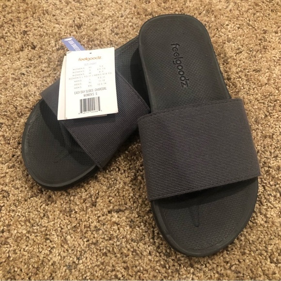 Feelgoodz /NWT/ Woman’s/Easy Day Slides Color: Charcoal /Size S / 6.5-7.5 - Picture 1 of 9